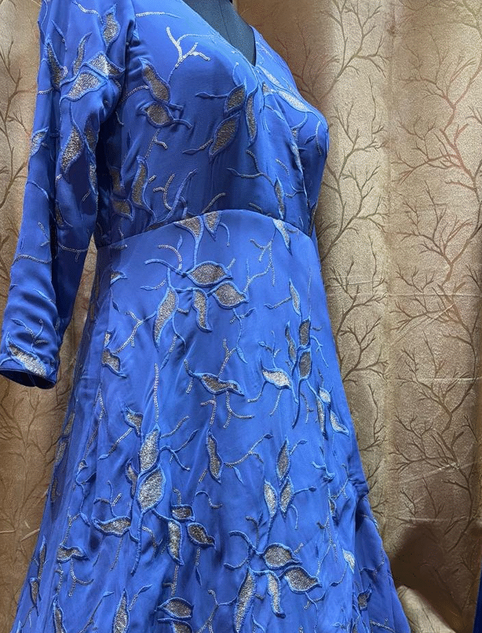Royal Blue Embroidered Anarkali Gown