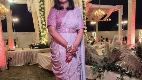 Sparkling Lilac Designer Saree